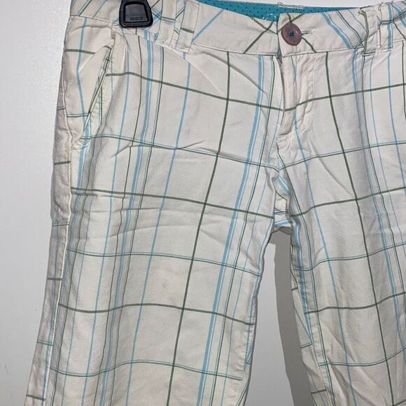 O'Neill Women's Multicolor Plaid Flat Front Cotton Beach Bermuda Shorts Size 0 - Picture 2 of 9